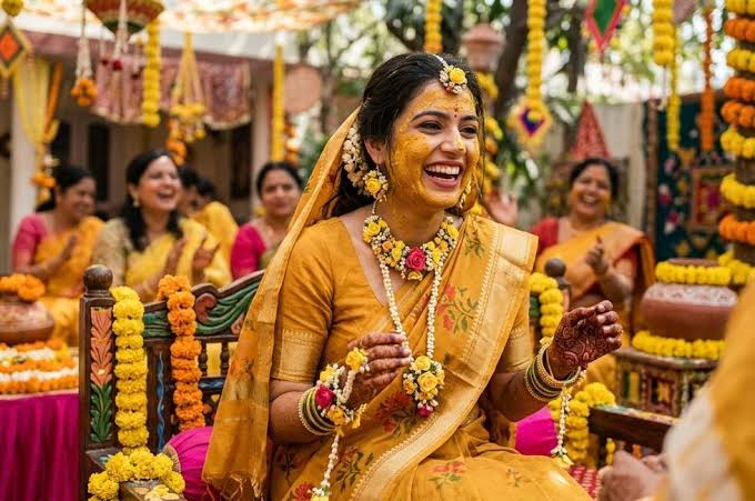 A Haldi ceremony celebration